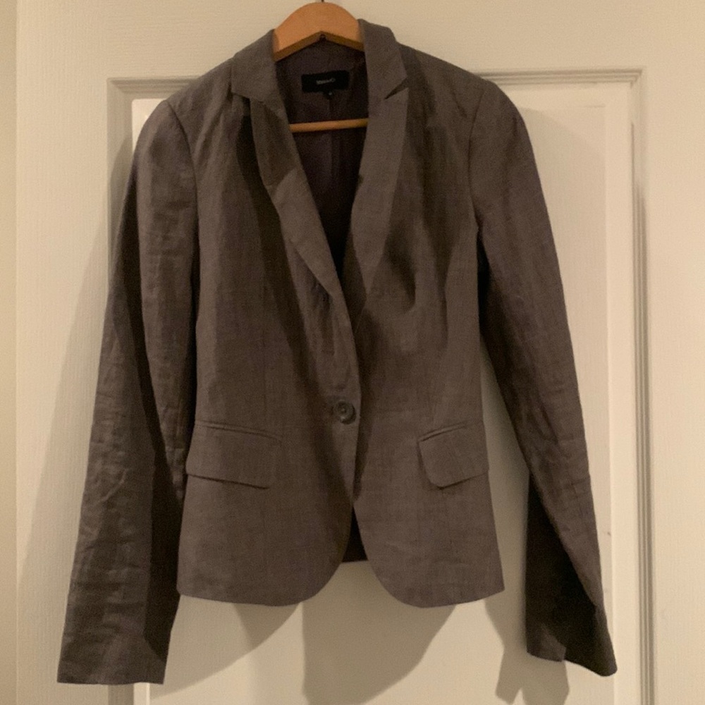 NWOT RW grey women’s linen blazer